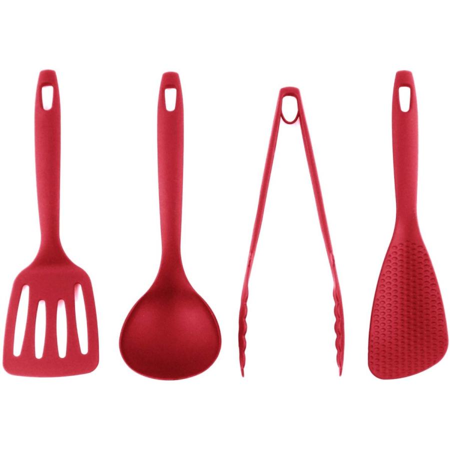 小物などお買い得な福袋 ナガオ 燕三条 ミニ キッチンツールセット 4本 フライ返し おたま トング ヘラ レッド 使いやすい おしゃれ かわいい キッチン用品 日本製 Discoversvg Com