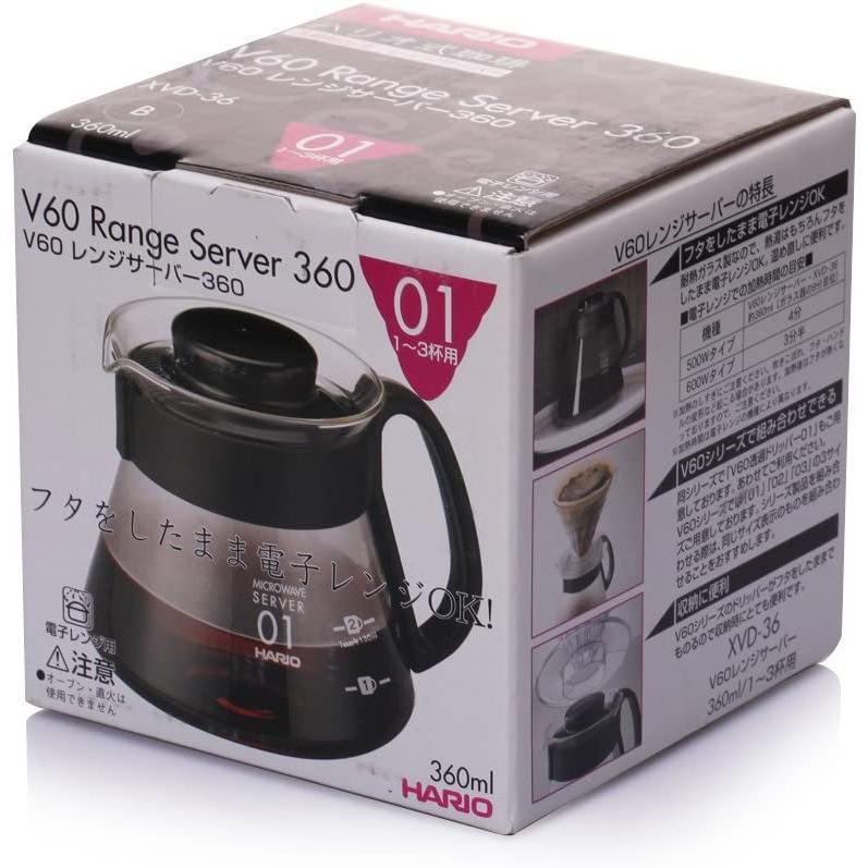 HARIO(ハリオ) V60コーヒーサーバー コーヒーポット 電子レンジ対応 ブラック 360ml XVD-36B おしゃれ コーヒー用品 日本製｜yayoigen｜05