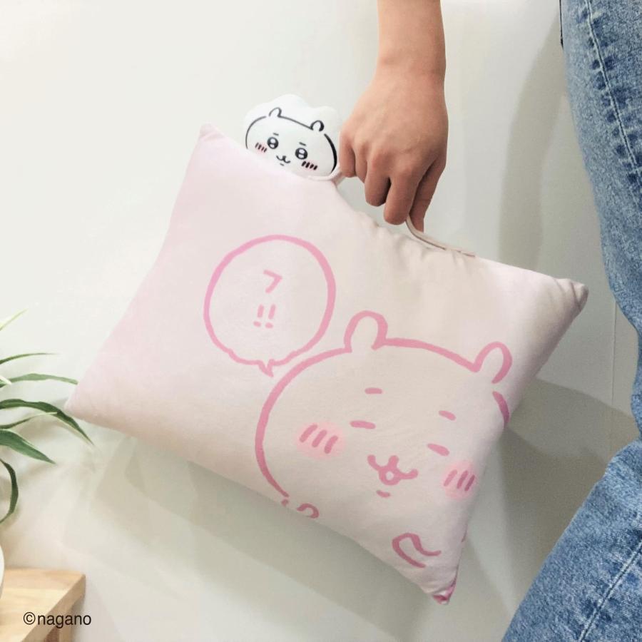 モリピロ ちいかわ マスコット付きまくら 枕 ピンク 約 40cm x 30cm 公式 キャラクター グッズ なんか小さくてかわいいまくら 取っ手付き 携帯 コンパクト｜yayoigen｜06