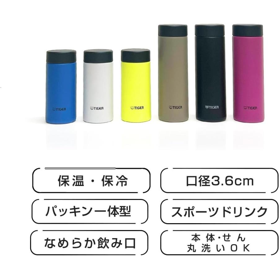 【食洗器対応・パッキン一体モデル】タイガー 水筒 200ml スクリューステンレスボトル ふたとパッキンが一体化で洗うのは2点のみ らくらくキャップ｜yayoigen｜02