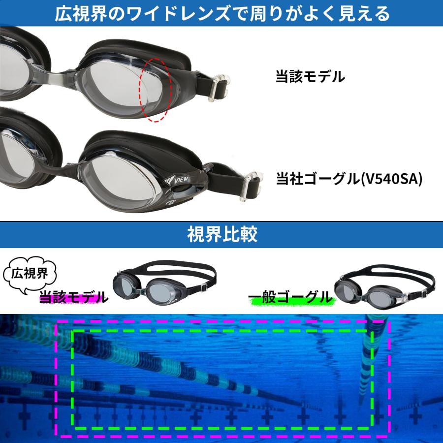 ビュー(VIEW) スイミング ゴーグル 日本製 フィットネス 水泳ゴーグル UVカット くもり防止 ソフトシリコン ユニセックス V610 ラベンダ キャップ｜yayoigen｜04