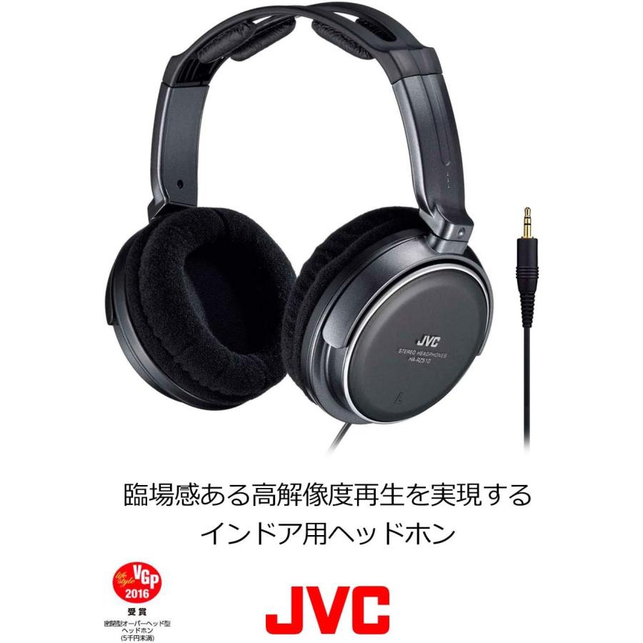 JVCケンウッド JVC HA-RZ510 ヘッドホン 有線 密閉型 ステレオ ブラック 室内用(テレビ・ゲーム向け) 1.2m+延長2.3mコード付き｜yayoigen｜03