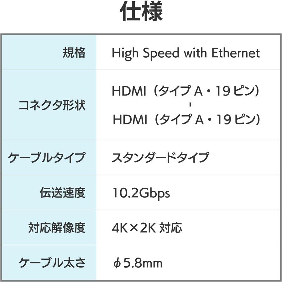 エレコム HDMI ケーブル テレビ用 1m 4K × 2K対応 ブラック DH-HD14ER10BK 1) HDMIケーブル単品｜yayoigen｜07
