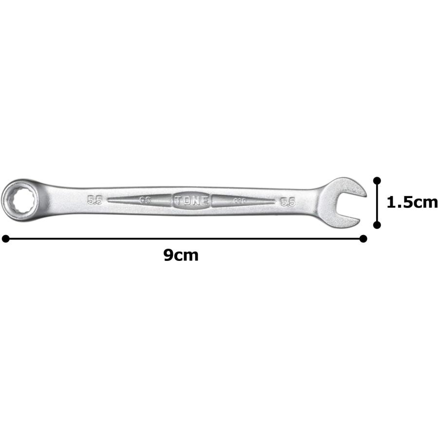 トネ(TONE) コンビネーションスパナ HPCS-5.5 二面幅5.5mm｜yayoigen｜05