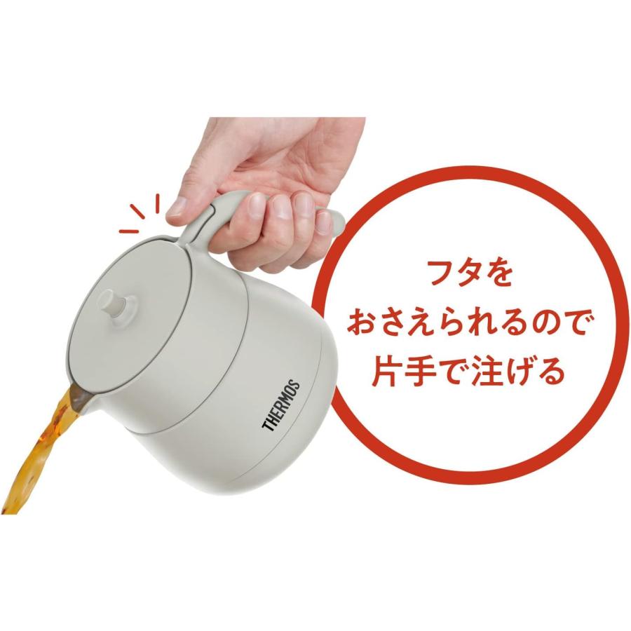 サーモス 真空断熱ティーポット ストレーナー付き 450ml ライトグレー TTE-450 LGY｜yayoigen｜04