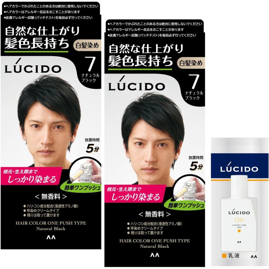 LUCIDO(ルシード)【医薬部外品】ワンプッシュケアカラー ナチュラルブラック メンズ用 ショートヘア約4回分 サンプル(乳液2ml)+白髪染め セット 2個 (x 1)｜yayoigen｜09