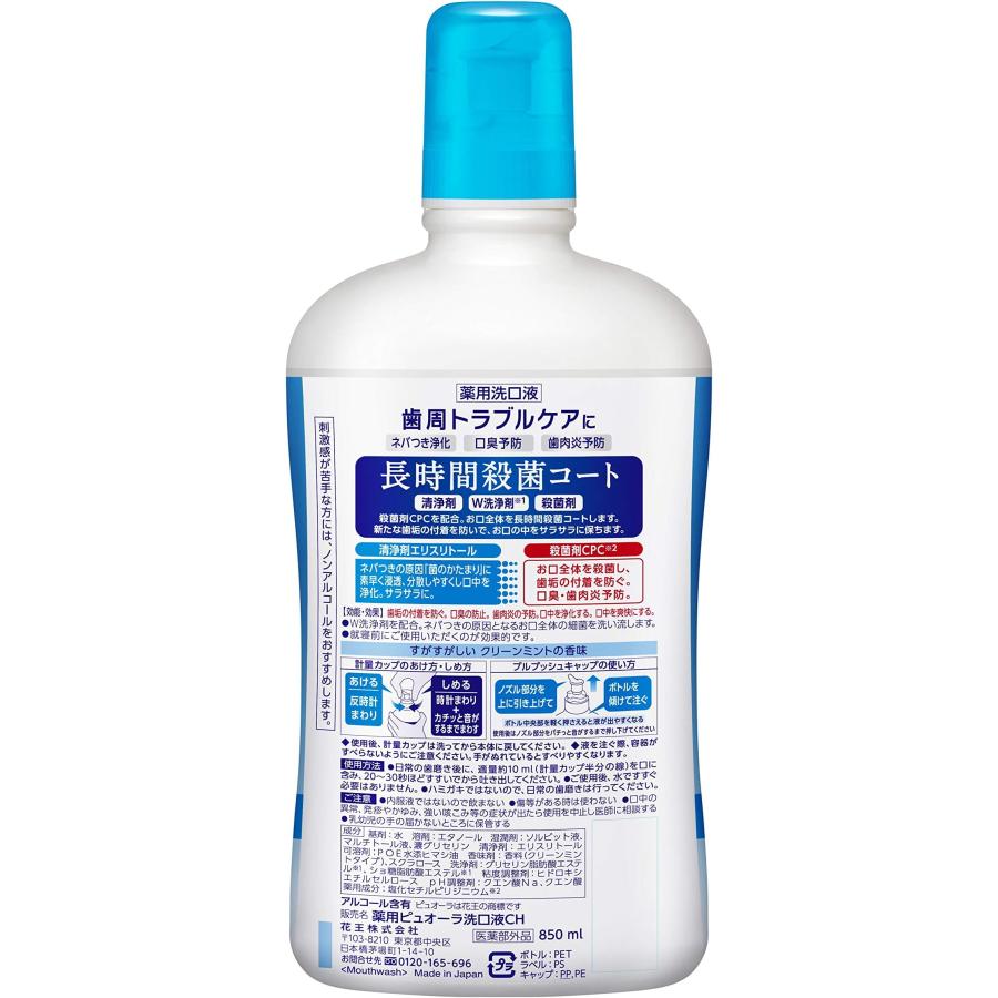 【セット買い】ピュオーラ 泡で出てくるハミガキ マイルドタイプ 190ml 口臭/歯周病予防 [医薬部外品] & 【大容量】ピュオーラ 洗口液 クリーンミント｜yayoigen｜06