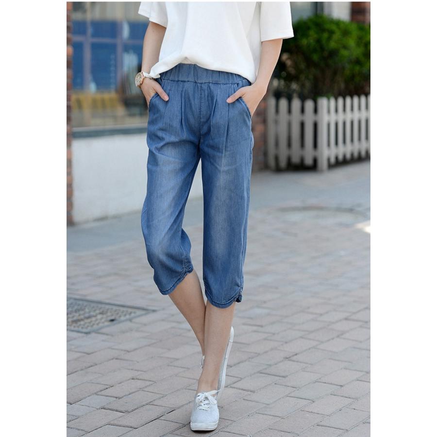 クロップドパンツ デニム ジーンズ デニムパンツ ボトムス レディース 七分丈 クロップド ジーパン デニムパンツ ハーフパンツ きれいめ 涼しい コーデ 夏 Aishang02 八癒ショップ 通販 Yahoo ショッピング