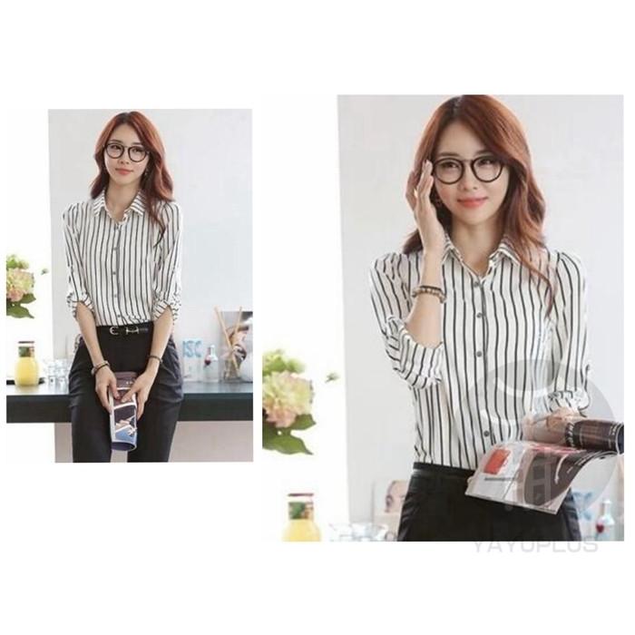 ストライプシャツ シャツ ブラウス レディース トップス ストライプ柄 薄手 長袖 スーツインナー 代引不可 送料無料 Cbr750 八癒ショップ 通販 Yahoo ショッピング