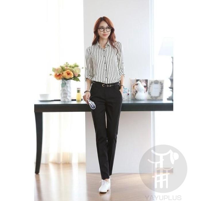 ストライプシャツ シャツ ブラウス レディース トップス ストライプ柄 薄手 長袖 スーツインナー 代引不可 送料無料 Cbr750 八癒ショップ 通販 Yahoo ショッピング