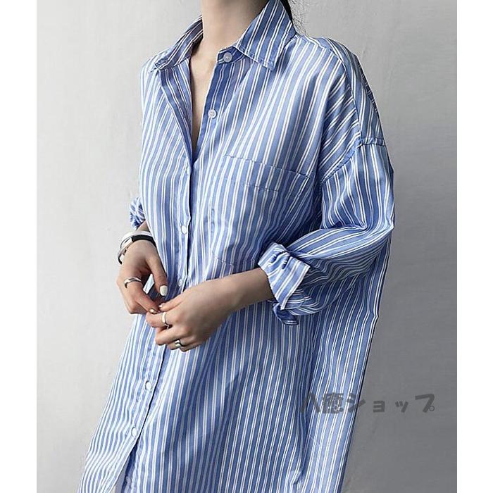 シャツワンピース ロングシャツ ワンピース ミディアム丈 長袖