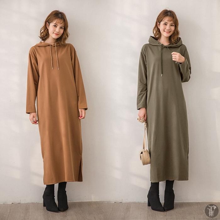 パーカーワンピース 春秋 レディース パーカー ワンピース 大きサイズ