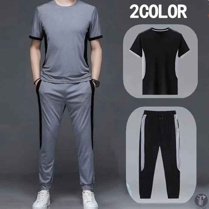スポーツウェア ジャージ メンズ 吸汗速乾 通気性 セットアップ 接触冷感 上下セット リラックスウェア 部屋着 ルームウェア 夏 85 以上節約