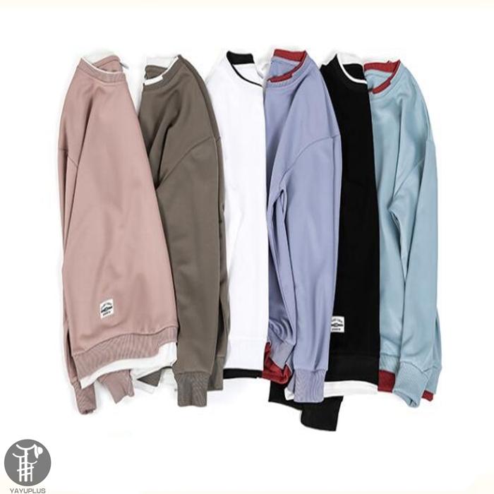 トレーナー レイヤード風Tシャツ 重ね着風 メンズ トップス