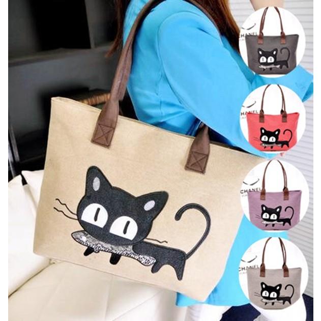 トートバッグ 在庫あり 当日発送 キャンバス ハンドバッグ レディース 猫 ネコ 大容量 かばん 鞄 可愛い かわいい バック メール便限定 代引不可 Xdwcb02 八癒ショップ 通販 Yahoo ショッピング