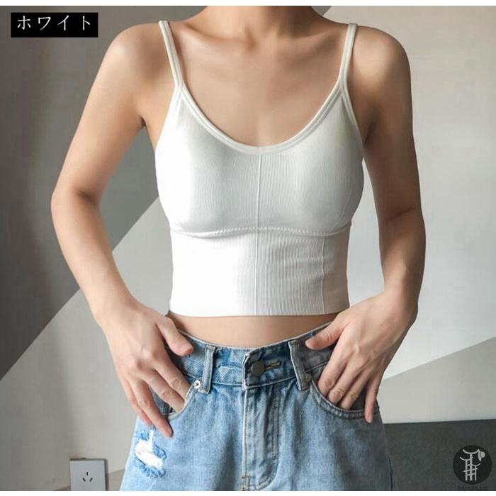 ブラジャー 即納 バックオープンブラトップ キャミソール カップ付き