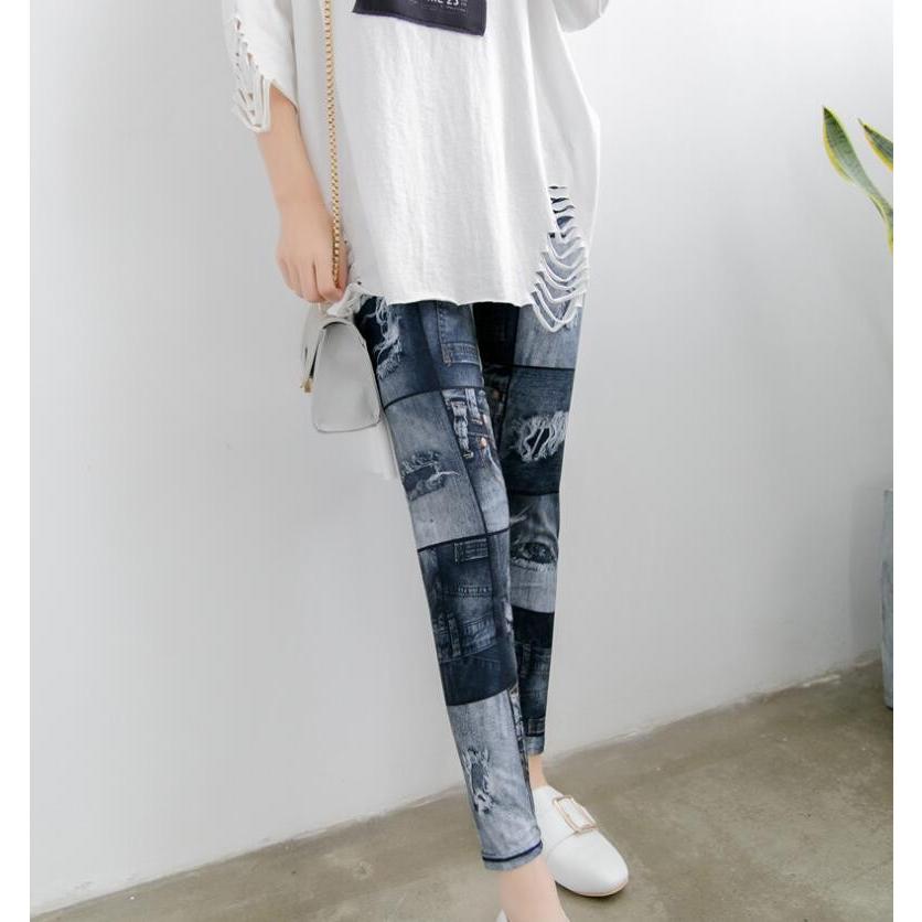 レギンス デニム風 スキニーパンツ レディース 9分丈 コーデ レディースパンツ パンツ ボトムス ストレッチ 薄手 着痩せ 伸びる 春夏秋 代引不可 Zfy65 八癒ショップ 通販 Yahoo ショッピング