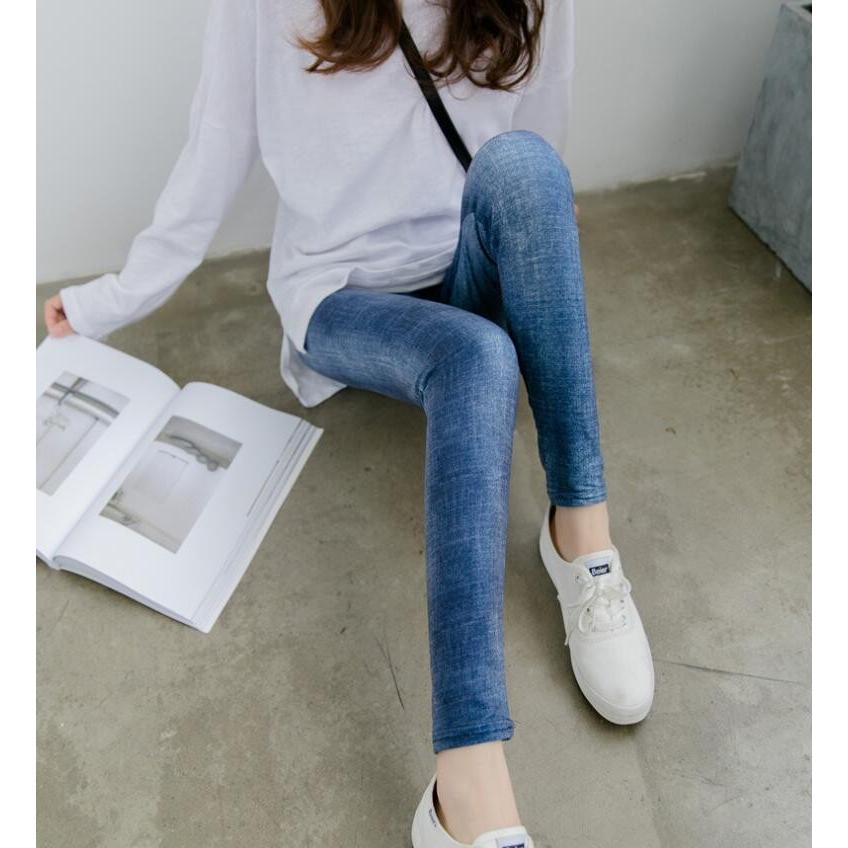 レギンス デニム風 スキニーパンツ レディース 9分丈 コーデ レディースパンツ パンツ ボトムス ストレッチ 薄手 着痩せ 伸びる 春夏秋 代引不可 Zfy65 八癒ショップ 通販 Yahoo ショッピング