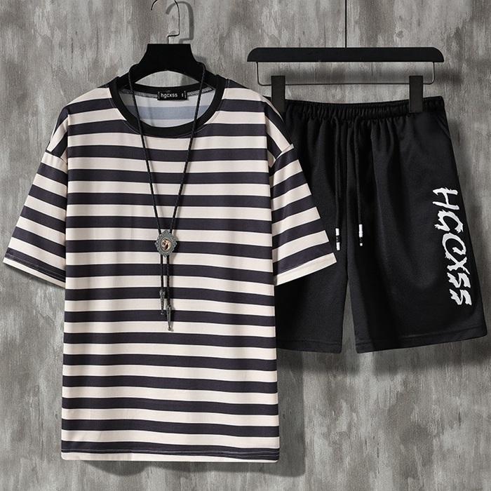 セットアップ メンズ 上下セット シャツ ハーフパンツ ボーダー柄 半袖 部屋着 大人 紳士 男性 夏 かっこいい おしゃれ ずっと気になってた