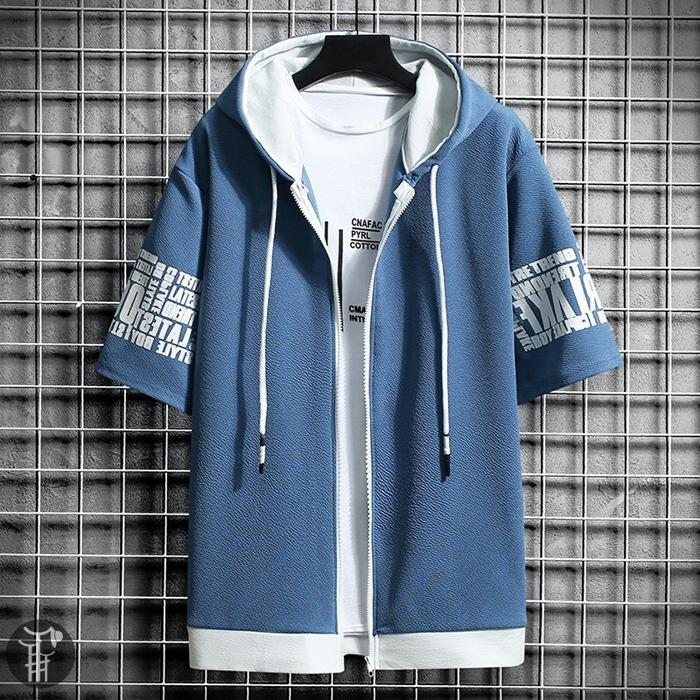 sacai サカイ　ブルゾン材切り替え半袖ジップアップパーカー トップス 3050004232522460_01_7537w.jpeg