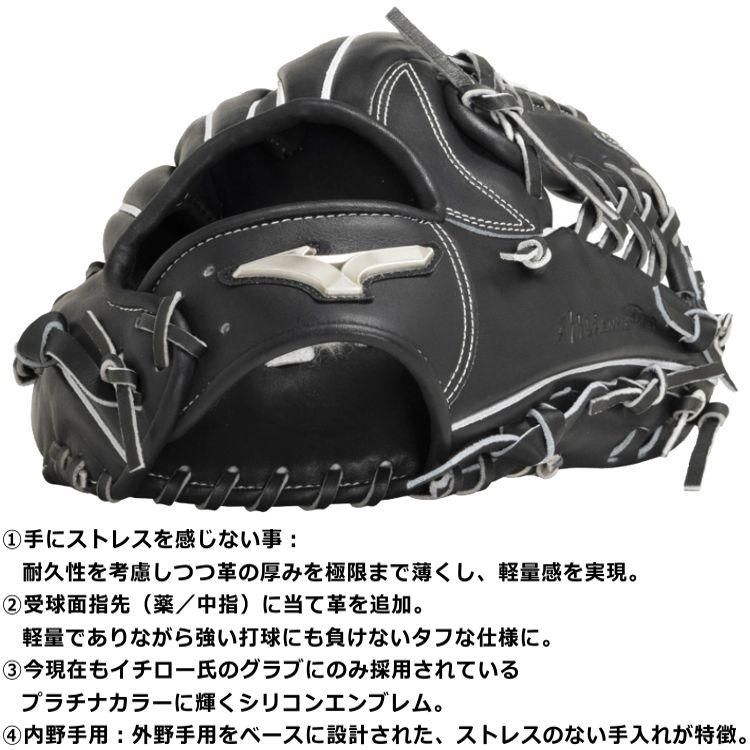 MizunoPro A51 軟式グローブセット ほぼ未使用 【限定モデル】 Mizuno Pro 刺繍サービス ミズノプロ A51 内野手用 BSSショップ限定