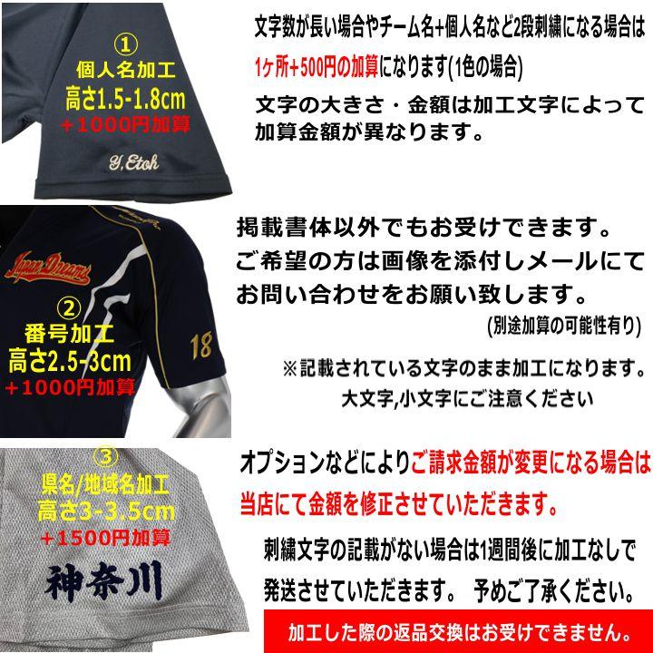 DESCENTE 片胸刺繍加工 袖加工 野球 ベースボールシャツ タイト