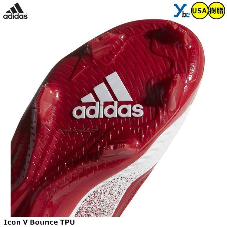 adidas アディダス 野球 金具スパイク レッド ホワイト カラー