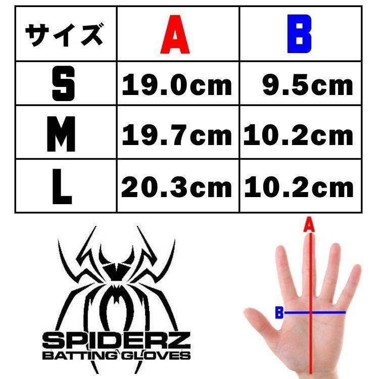 スパイダーズ ハイブリッド バッティング手袋 バッティンググローブ 野球 両手用 アメリカ直輸入 数量限定 TRUMP-RED ybc 2022|ybc|03