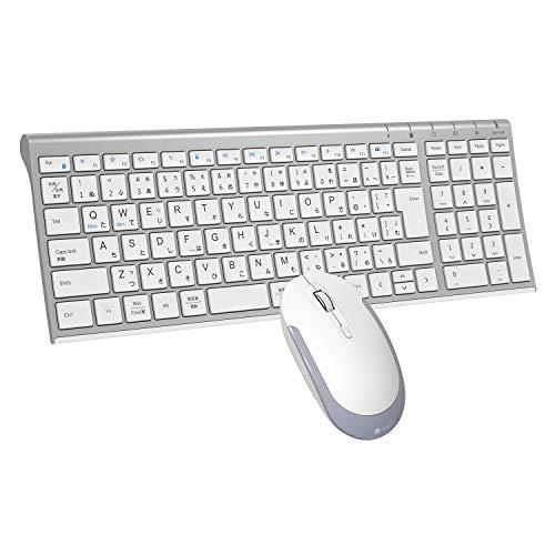 Iclever キーボードワイヤレスキーボードマウスセット日本語配列 新生活 静音 超薄型 キーボード テンキー付き 無線2 4g