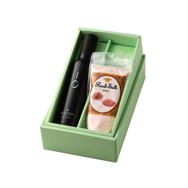 エキストラバージンオリーブオイルIO(イオ)250ml＆ヒマラヤ岩塩ピンクソルトギフトセット (ホワイトデーギフトにも) | 