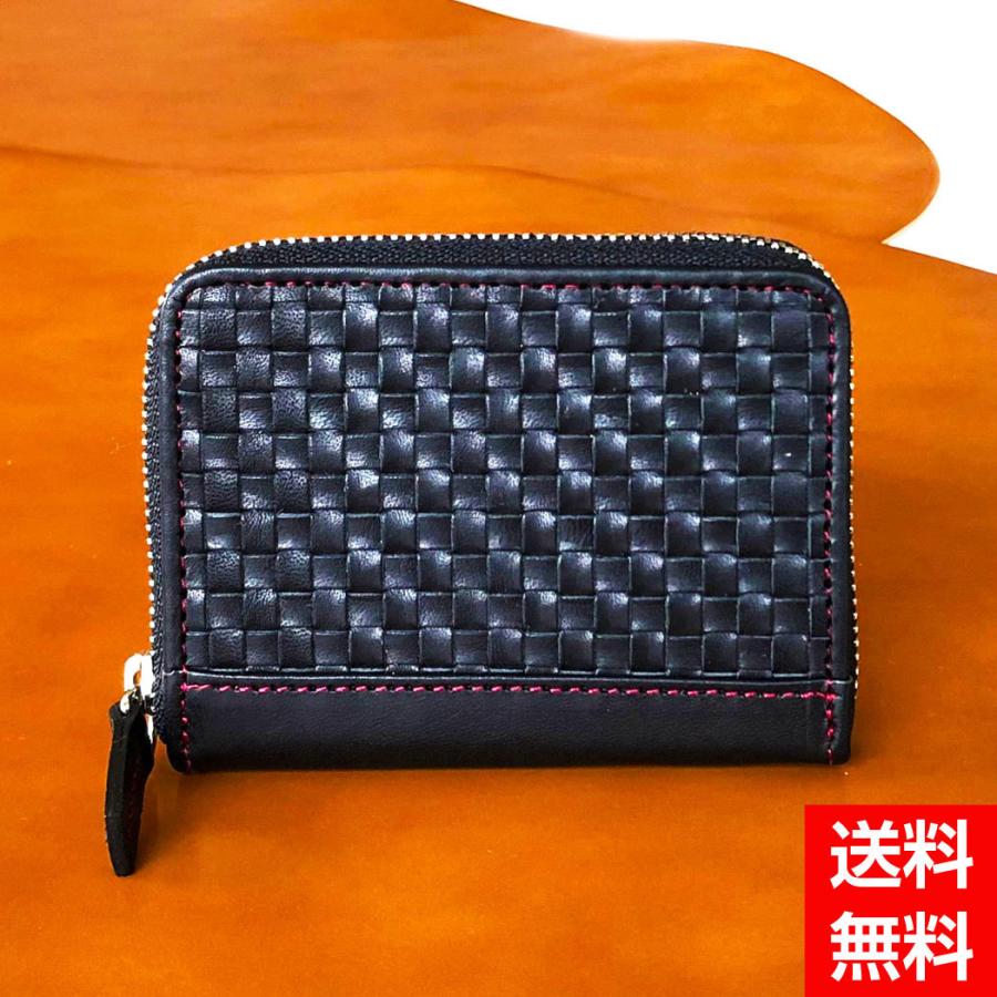 LUEGO(ルエゴ) Alabasta Rミニウォレット/ブラック×レッド（グリーンバレー）財布 小銭入れ 牛革