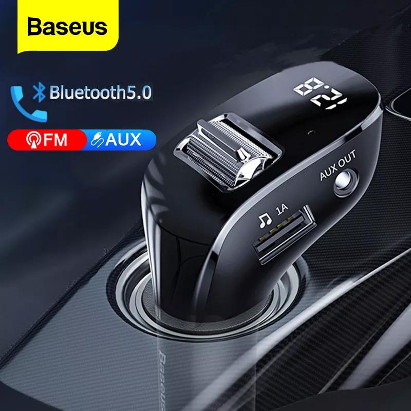 Baseus車 国内外の人気 Fmトランスミッターbluetooth 5 0 Auxハンズフリーワイヤレスカーキットデュアルusb車 充電器自動ラジオfmmp