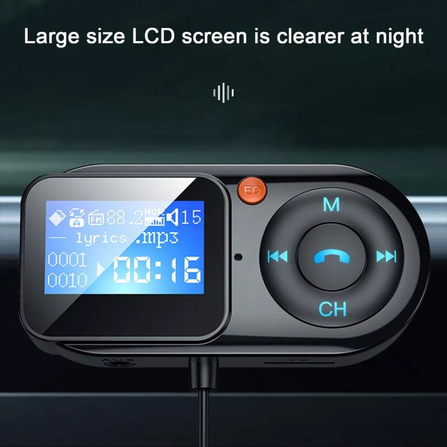 Fmトランスミッターbluetooth対応ワイヤレス5 0ハンズフリーカーキット ステレオオーディオ Mp3プレーヤー デュアルusb Pd 急速充 0001 0727 001 Yc Store 通販 Yahoo ショッピング