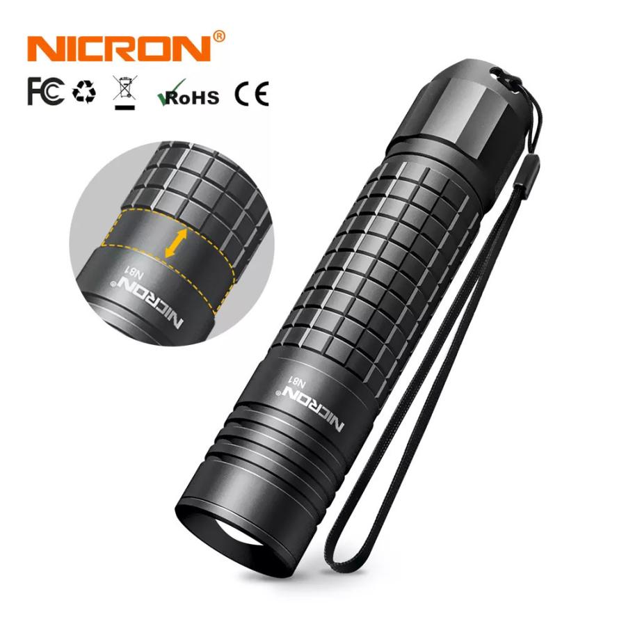 Nicronズーム可能 Led懐中電灯700lm高ルーメン単三電池ipx4防水5モード乗馬屋外ledトーチライトn81 正規逆輸入品
