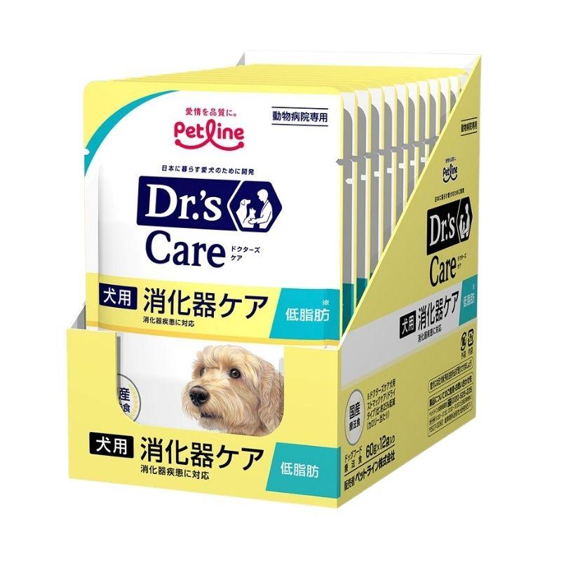 Dr's Care 犬用 消化器ケア 低脂肪　4箱（１２袋入り×4箱） ペットライン ドクターズケア 犬 消化器ケア 低脂肪 パウチ 60g×12袋