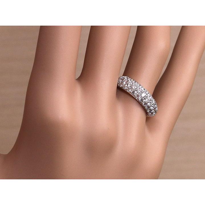 ダイヤモンド1ct ハート＆キューピット パヴェリング 指輪 （K18WG 