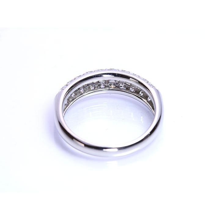 ダイヤモンド1ct ハート＆キューピット パヴェリング 指輪 （K18WG 