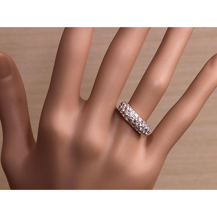 可愛いパヴェダイヤのリング k18 wg 2ct