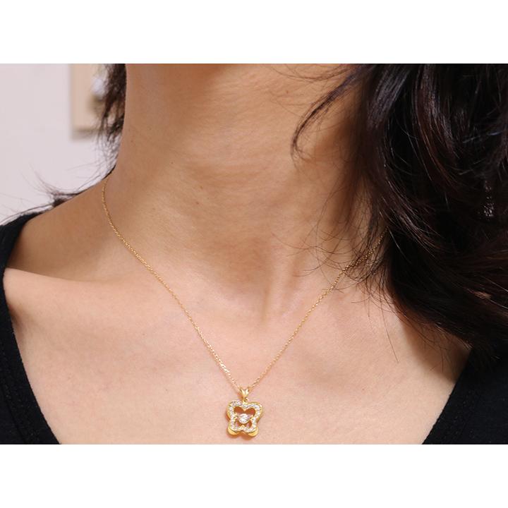 ダイヤモンド0.15ct K18ダンシングストーンネックレス バタフライの中で煌く（K18WG・K18YG・K18PG・PT対応可）受注品の画像