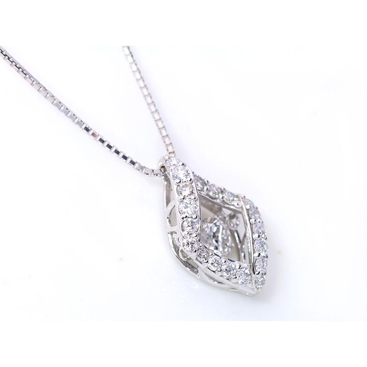 ダイヤモンド0.20ct K18WGダンシングストーンネックレス ダイヤの輝きの中で揺れる　受注品（K18WG・K18YG・K18PG・PT対応可）の画像