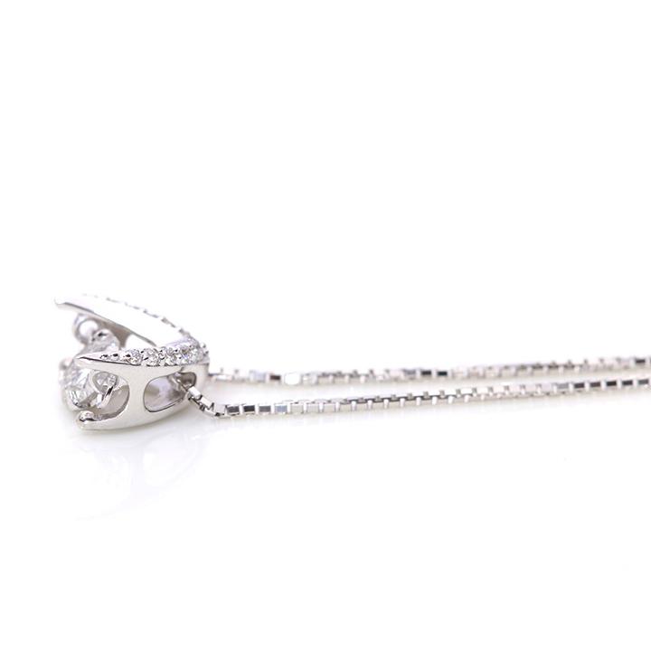 ダイヤモンド0.25ct K18WGダンシングストーンネックレス 人気デザイン
