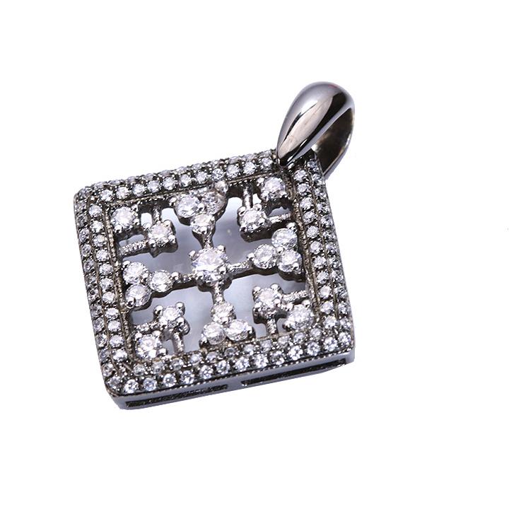 ダイヤモンドマイクロパヴェ合計0.59ct ブラックめっき仕上げ K18WG