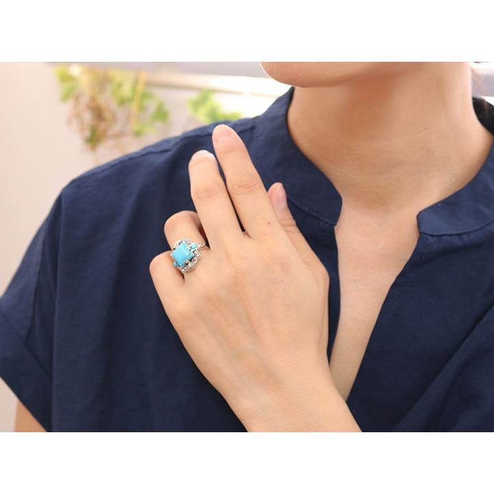 ヴィクトリアンズゲート リング ターコイズ シードパール 約14号 K10YG