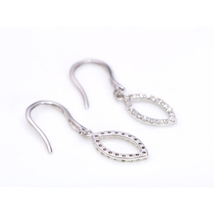 ダイヤモンド合計0.24カラット フック式ピアス K18WG（各種地金