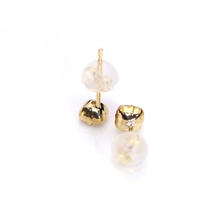 ダイヤモンド一粒合計0.2ct フラワーデザイン ピアス K18（各種地金・金具対応可・イヤリング可）受注品の画像