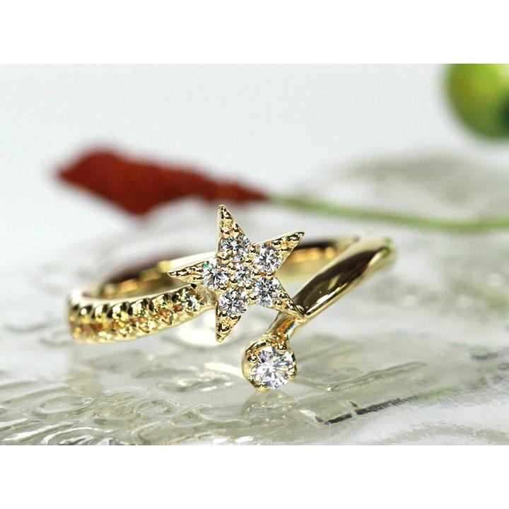 ダイヤモンド（ダイアモンド） ピンキーリング 星・スターモチーフ ご  