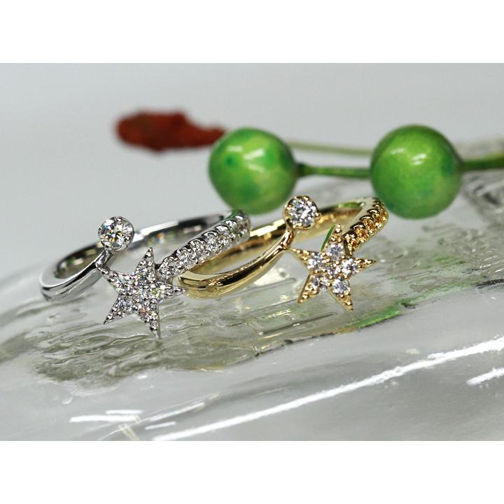 ダイヤモンド（ダイアモンド） ピンキーリング 星・スターモチーフ ご  