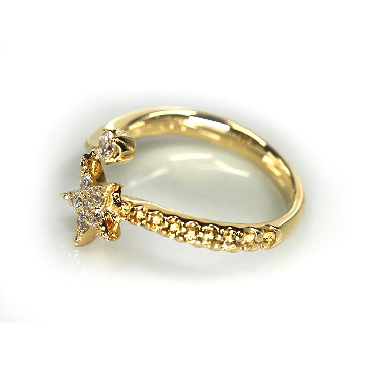 ダイヤモンド（ダイアモンド） ピンキーリング 星・スターモチーフ ご  