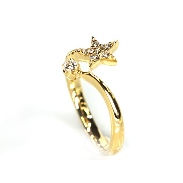 ダイヤモンド（ダイアモンド） ピンキーリング 星・スターモチーフ ご  