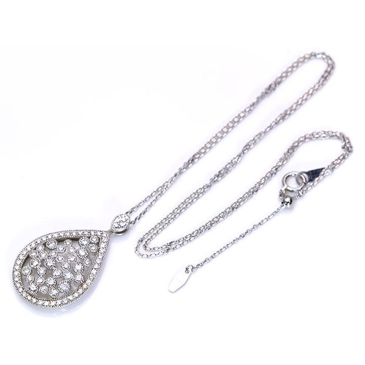 新品　激安！ハート&キューピッド　一粒ダイヤモンド　pt900/850ネックレス H&C ハート＆キューピット ダイヤモンド1.05ct ネックレスPT900